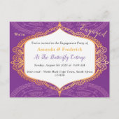 Violet met Gold Mandalas Uitnodiging Briefkaart (Voorkant)