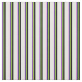 Violet, Midnight Blue, Green, Black & White Lines Stof (Swatch)