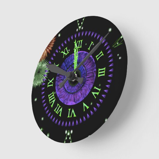 Violet Midnight Clock  Ronde Klok (Hoek)