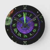Violet Midnight Clock Ronde Klok (Voorkant)