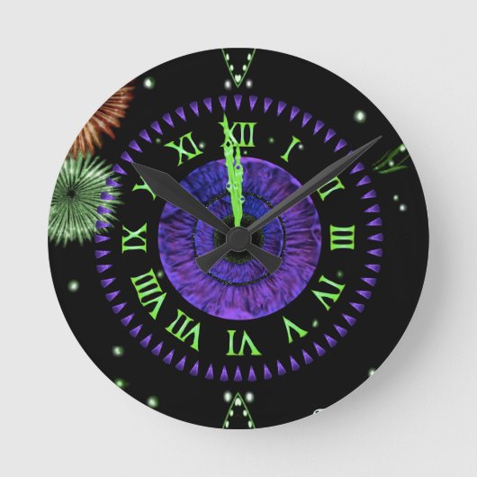 Violet Midnight Clock  Ronde Klok (Voorkant)
