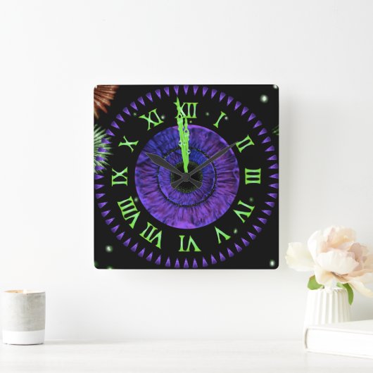 Violet Midnight Clock Vierkante Klok (Huis)