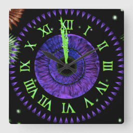 Violet Midnight Clock Vierkante Klok