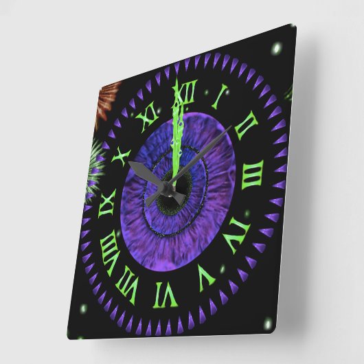 Violet Midnight Clock Vierkante Klok (Hoek)