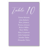Violet Minimalist Script Wedding Zitplaatsen Plan Kaart (Achterkant)