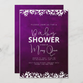 Violet minimalistisch Baby shower Kaart (Voorkant / Achterkant)