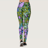 Violet Mint Green Floral Leggings (Achterkant)