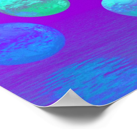 Violet Mist - Cyaan en Paars Abstract licht Poster (Hoek)