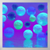 Violet Mist - Cyaan en Paars Abstract licht Poster (Voorkant)