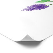 Violet Mix Waterverf Bloemen Bruiloft Gedenkteken Poster (Hoek)