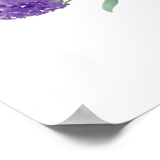 Violet Mix Waterverf Floral Vrijgezellenfeest Welk Poster (Hoek)