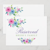 Violet Mix Waterverf Floral Weddenschap Gereservee (Voorkant / Achterkant)