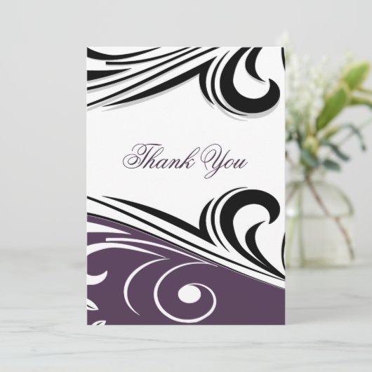 violet model Hartelijk dank Bedankkaart (Staand voorkant)