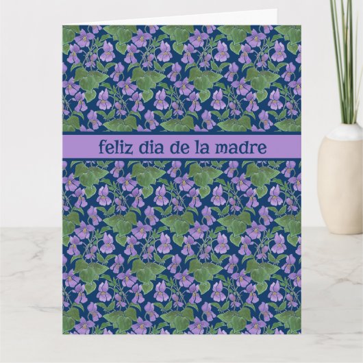 Violet, Moederdag Kaart, Spaanse groet Kaart (Voorkant)