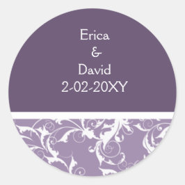 Violet Monogram envelop afdichting Ronde Sticker