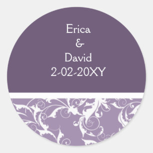 Violet Monogram envelop afdichting Ronde Sticker
