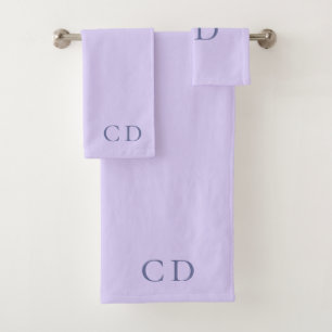 Violet monogram initialen minimalistisch bad handdoek