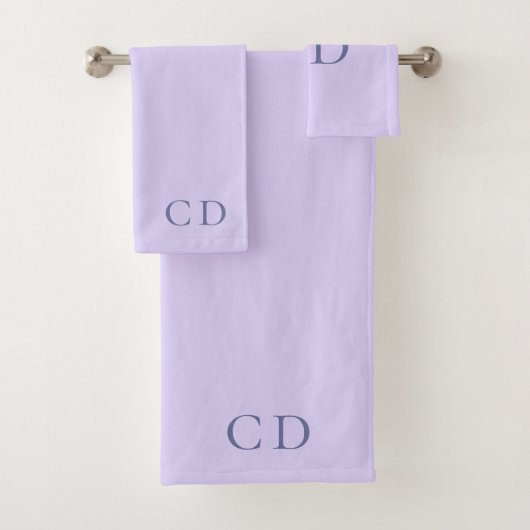 Violet monogram initialen minimalistisch bad handdoek (Insitu)