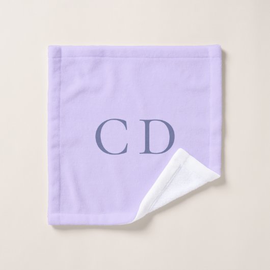 Violet monogram initialen minimalistisch bad handdoek (Wasdoekje)