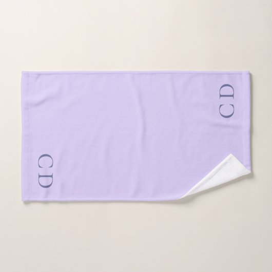 Violet monogram initialen minimalistisch bad handdoek (Handdoek)