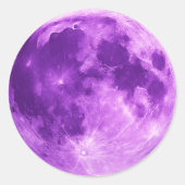 Violet Moon – Cosmic Minimalist Tee Ronde Sticker (Voorkant)