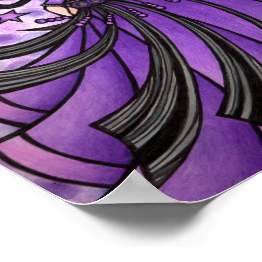 Violet Moon Goddess Belly Dancer Art Poster (Hoek)