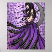 Violet Moon Goddess Belly Dancer Art Poster (Voorkant)