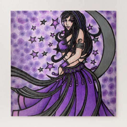 Violet Moon Goddess Belly Dancer Legpuzzel (Verticaal)