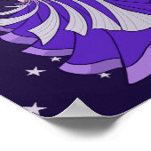 Violet Moon Goddess Belly Dancer Paarse Art MoonCh Poster (Hoek)