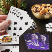 Violet Moon Goddess Belly Dancer Paarse Art Pokerkaarten (Insitu)