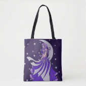 Violet Moon Goddess Belly Dancer Paarse Art Tote Bag (Voorkant)