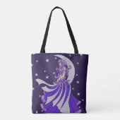 Violet Moon Goddess Belly Dancer Paarse Art Tote Bag (Achterkant)