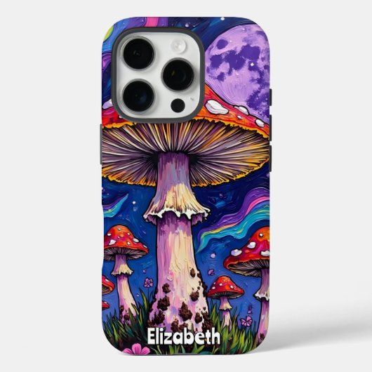 Violet Moonlit Mushrooms Case-Mate iPhone Case (Achterkant)