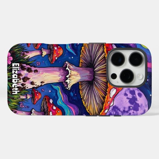 Violet Moonlit Mushrooms Case-Mate iPhone Case (Achterkant (horizontaal))