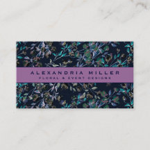 Violet & Navy Blue Elegant Dainty Floral Pattern