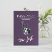 Violet New York City Passport Bewaar de datum Save The Date (Staand voorkant)