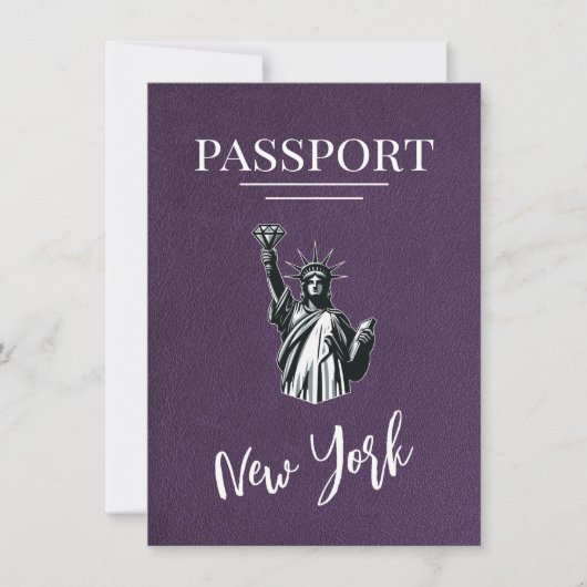 Violet New York City Passport Bewaar de datum Save The Date (Voorkant)