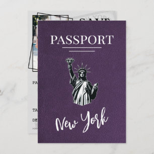 Violet New York City Passport Bewaar de datum Save The Date