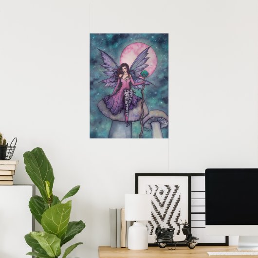Violet Night Fairy Art van Molly Harrison Poster (Thuiskantoor)