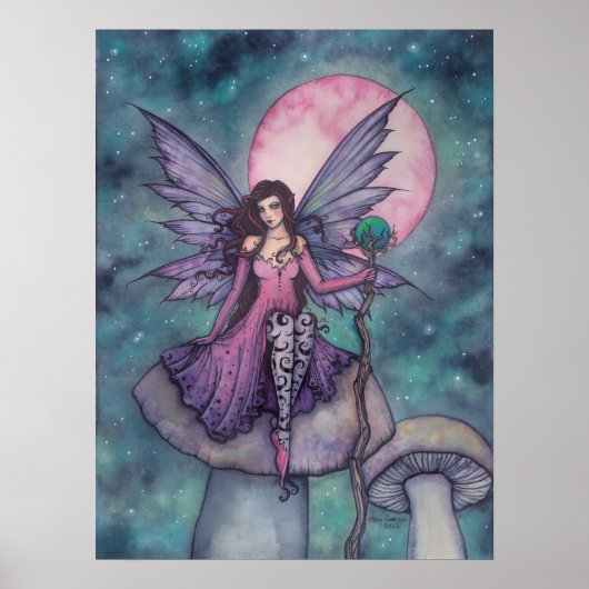 Violet Night Fairy Art van Molly Harrison Poster (Voorkant)