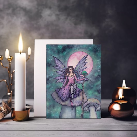 Violet Night Fairy Blank Kaart van Molly Harrison