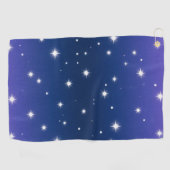 Violet Night Gradient met Twinkling Stars patroon Golfhanddoek (Horizontaal)