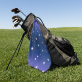 Violet Night Gradient met Twinkling Stars patroon Golfhanddoek (Groen)