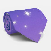 Violet Night Gradient met Twinkling Stars patroon Stropdas (Opgerold)