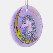 Violet Night Moon Unicorn Keramisch Ornament (Rechts)