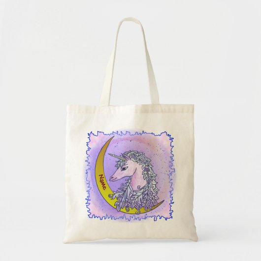 Violet Night Moon Unicorn Tote Bag (Voorkant)
