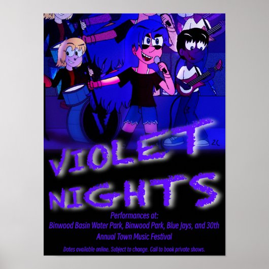 Violet Nights Band Poster (Voorkant)
