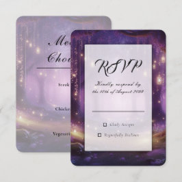Violet om middernacht Betoverd bos bruiloft RSVP Kaartje