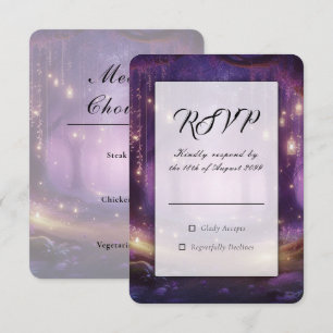 Violet om middernacht Betoverd bos bruiloft RSVP Kaartje