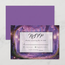 Violet om middernacht Betoverd bos bruiloft RSVP Kaartje